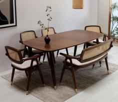 Buy Aritva Teak Wood 6 seater Dining Table Set with Bench Online at 38% OFF from Wooden Street. Explore our wide range of Dining Table Set Online in India at best prices.