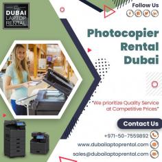 Dubai Laptop Rental Company plays a major role in providing the Photocopier Rental in Dubai. We will help them in getting the best photocopier they need. Contact us: +971-50-7559892 Visit us: https://www.dubailaptoprental.com/copier-rental-dubai/