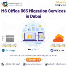 VRS Technologies LLC is the well-known provider of MS office 365 Migration Services in Dubai. We deliver the most happening and updated solutions and services to your Infrastructure. Contact us: +971 56 7029840 Visit us: https://www.vrstech.com/office-365-cloud-services-in-dubai.html