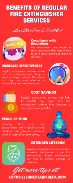 Fire safety is an essential aspect of any building or premises. Whether it's an office, a school, a hospital, or a home, fire safety must be taken seriously to ensure the safety of the occupants. One of the critical components of fire safety is the use of fire extinguishers.  To know more visit website: https://lonestarfirefa.com