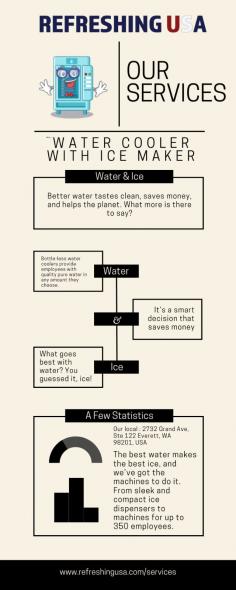 Our large water dispenser is great for offices, school cafeterias, break rooms, and other environments where people want to enjoy fresh ice cold water without the hassle of being near a sink. Our Drinking Water Dispensershas transparent container, which can be easily-filled through its wide opening. The distilled water dispenser, with its stainless steel inner wall, can reduces odor-causing bacteria growth, and prevents stains.

https://www.refreshingusa.com/services
