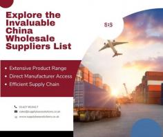 For businesses and entrepreneurs seeking to purchase goods directly from manufacturers, the China wholesale suppliers list is an invaluable resource. They provide a wide range of products, including textiles, home goods, fashion accessories, and electronics. For more information, kindly visit our website.

https://www.supplybasesolutions.co.uk/service/china-wholesale-supplier/