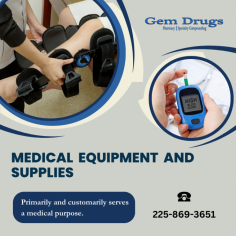Durable Medical Equipment for Recovery

Durable medical equipment supplies are essential for people who need medical assistance to manage their health conditions. We covered by medicare, such as diabetic test strips, blood sugar monitors, and nebulizer equipment. For more information, call us at 225-869-3651 (Louisiana).

