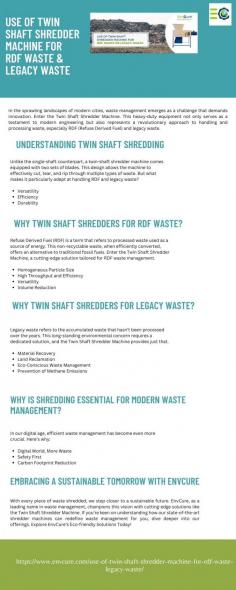 Optimize waste management with Twin Shaft Shredder. Efficiently process RDF and legacy waste. Enhance sustainability today.