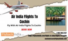 FlyBackIndia.com has the greatest discounts on Air India flights to Cochin. Air India offers international and domestic flights to your desired destination. Find the best airline deals, the shortest route, or the cheapest time to fly, all with no additional costs.