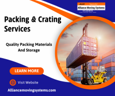  Custom Packing and Crating Solution 


We provide you with the option of packing and crating services for your belongings with protection to avoid any damage. Send us an email at admnalliance@aol.com for more details.
