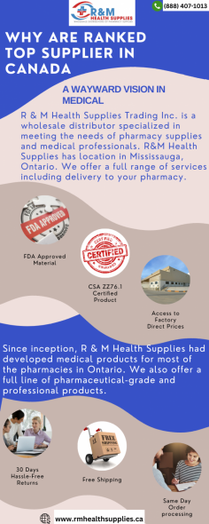R&M Health Supplies is dedicated to connecting you with reputable manufacturers and suppliers for all your healthcare-related needs. Our commitment to quality, compliance, and customer satisfaction ensures that you receive top-notch products and services in the plastic bag, medical vials, blister packaging, and disposable gloves categories. Contact us today at- (888) 407-1013 to discover how we can meet your specific requirements efficiently and professionally. Visit our website: https://rmhealthsupplies.ca/products/vinyl-disposable-gloves.