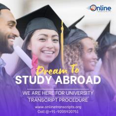 Online Transcript is a Team of Professionals who helps Students for applying their Transcripts, Duplicate Marksheets, Duplicate Degree Certificate ( Incase of lost or damaged) directly from their Universities, Boards or Colleges on their behalf. Online Transcript is focusing on the issuance of Academic Transcripts and making sure that the same gets delivered safely & quickly to the applicant or at desired location. 