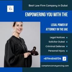 When it comes to making the most of a power of attorney, Compton Conveyancing is your dependable partner in the UAE. The creation and execution of strong, legally sound documents that safeguard your interests is a specialty of our team of legal professionals. We offer thorough advice and support regardless of whether you require a power of attorney in the United Arab Emirates for business endeavors, personal affairs, or real estate transactions. To learn more, visit our website.

https://www.comptonconveyancing.com/power-of-attorney-dubai-uae