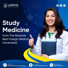 Lakshya MBBS Overseas has been active in assisting students in gaining access to the world's most prestigious Universities under their able guidance. We provide career counselling, test preparation, admissions counselling and VISA Process online and offline. Lakshya MBBS is one of the Best Consultant for MBBS Abroad in Indore India. We aim to make foreign education amiable accessible and affordable. For more info plz visit our website - https://lakshyambbs.com/