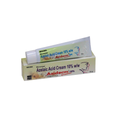 Aziderm® Azelaic Acid Cream 10% & 20% is a topical ointment for the treatment of acne, hyperpigmentation or dark spots, with azelaic acid as its active compound. Aziderm Cream – Azelaic Cream 10% & 20% is used to treat acne. It helps treat acne symptoms and lessen scarring caused by acne. The medication's main ingredient is a potent exfoliant that quickens the skin cycle.