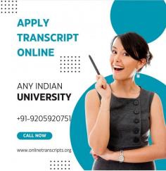Online Transcript is a Team of Professionals who helps Students for applying their Transcripts, Duplicate Marksheets, Duplicate Degree Certificate ( Incase of lost or damaged) directly from their Universities, Boards or Colleges on their behalf. We are focusing on the issuance of Academic Transcripts and making sure that the same gets delivered safely & quickly to the applicant or at desired location. We are providing services not only for the Universities running in India,  but from the Universities all around the Globe, mainly Hong Kong, Australia, Canada, Germany etc. We are also in other related services such as Medium of Instructions Letter, Bonafide 

Student Certificate, Notarization of document, Translation of Degree & Marksheets, Certified Syllabus & HRD from Ministry of External Affairs as per student’s requirement.