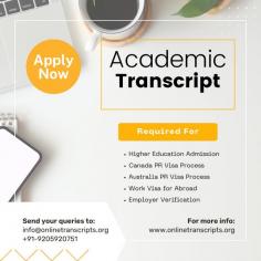 Online Transcript is a Team of Professionals who helps Students for applying their Transcripts, Duplicate Mark sheets, Duplicate Degree Certificate ( In-case of lost or damaged) directly from their Universities, Boards or Colleges on their behalf. Online Transcript is focusing on the issuance of Academic Transcripts and making sure that the same gets delivered safely & quickly to the applicant or at desired location.   https://onlinetranscripts.org/