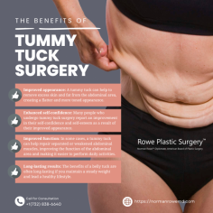 Abdominoplasty, often called a tummy tuck, is one of the most frequently performed procedures at the cosmetic surgery center in NJ. If you are concerned about sagging skin, stubborn fatty deposits, or abdominal bulging, skilled surgeons can help you achieve a slimmer, more flat stomach and regain your youthful appearance. Rowe Plastic Surgery's team consists of experts in achieving excellent tummy tuck surgical outcomes, guaranteeing that your final result features a smooth, hourglass abdominal contour with a slim, feminine waist and toned athletic abdominal appearance.

What Is a Tummy Tuck or Abdominoplasty?
A tummy tuck, also known as an abdominoplasty, is a surgical procedure that removes excess skin and fat from the abdomen. It can also be used to repair separated or weakened abdominal muscles.

The tummy tuck procedure that’s right for you depends on the extent and location of your excess skin. There are several types of abdominoplasties, including:
- Full/complete abdominoplasty. If you have a lot of excess abdominal skin you wish to lose, a full tummy tuck may be right for you. The procedure involves an incision along the bikini line, to keep the scar hidden. Your cosmetic surgeon removes the excess fat but has to detach your navel from the surrounding tissue to complete the procedure.
- Partial/mini-abdominoplasty. If you only have some excess skin that you’d like to lose, a mini/partial abdominoplasty surgery may be right for you. The procedure involves a short incision, which extends just over the pubic area. During the procedure, your belly button isn’t moved, and your surgeon tightens your abdominal wall muscles as well as removes the excess fat.
- Circumferential tummy tuck/lower body lift. If you’ve lost a lot of weight and have more than 80 pounds of excess skin to lose, an all-around tummy tuck is likely the best option. Your surgeon makes an incision around your belt area to remove the excess skin and fat. If you include liposuction along with this procedure, you get the best overall outcome.
- Reverse tummy tuck. This surgery is a form of abdominoplasty that involves removing the excess loose skin from your upper abdomen. The procedure also involves liposuction to remove excess fat.

The team at the New York City and New Jersey cosmetic surgery practice provides customized treatment based on your unique needs, following a thorough examination. If you have concerns over the excess skin or fat on your abdomen, seek an experienced cosmetic surgery team to suggest safe, reliable solutions.

Read more: https://normanrowemd.com/procedures/body/tummy-tuck-abdominoplasty-ny/

Rowe Plastic Surgery
267 Broad St,
Red Bank, NJ 07701
Tel.: (732) 838-6640
Fax.: (732) 852-2771

820 Park Ave # 1b,
New York, NY 10021
Tel.: (212) 300-9873
Fax.:(212) 628-7302
Web Address https://normanrowemd.com
https://normanrowemd.business.site/
https://normanrowemdny.business.site/
E-mail drrowe@normanrowemd.com 

Our locations on the map: 
NJ https://g.page/roweplasticsurgerynj
NY https://goo.gl/maps/rNaSMRmxJsXqVdpf7

Nearby Locations:
Red Bank:
Red Bank | Shrewsbury | Shrewsbury Township | Little Silver | Fair Haven
07701, 07704 | 07702, 07703 | 07724 | 07739, 07757

New York:
Upper East Side | Carnegie Hill | Yorkville | Lenox Hill
10021, 10028, 10065, 10075, 10128 | 10029 | 13495

Working Hours:
Available 24 Hours for Emergency Care. 
For Appointments Call Between 8AM-8PM.

Payment: cash, check, credit cards.