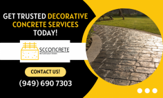 Get the Perfect Concrete Contractors Today!

Foster your space with stunning decorative concrete services in San Diego. SC Concrete has expert team specializes in custom designs, stamping, staining, and overlays that bring your vision to life. From driveways to patios and pool decks, we transform ordinary surfaces into extraordinary works of art. Unleash the beauty of decorative concrete - reach us today!

