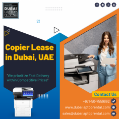 Dubai Copier Rental Company provides you the best Services of Copier Lease in Dubai, UAE. We offer you high quality copiers in less cost in Dubai region. Contact us: +971-50-7559892 Visit us: https://www.dubailaptoprental.com/copier-rental-dubai/