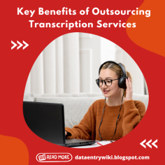 Businesses that outsource transcription services can acquire timely, low-cost transcription of good quality. This allows businesses to focus on their core business operations. Outsourcing transcription services is an essential component of any organization's success and growth strategy. Additionally, a high-quality transcription service will save you time, effort, and resources, relieving the burden on HR. The above blog will provide you with an overview of the primary benefits of outsourcing transcription services for an effective business.

For more information about outsourcing Transcription Services: https://dataentrywiki.blogspot.com/2023/10/7-major-benefits-of-outsourcing-transcription-services-.html