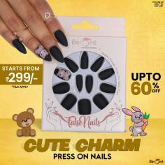 Cute charm false nails which are easy to apply and remove and also gives amazing look to your hand. Not need to go in salon just apply beromt false nails !