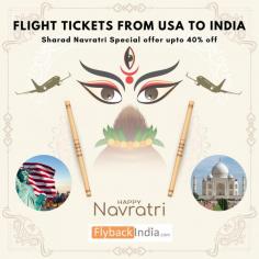 Navratri is a Hindu festival that lasts for nine nights and is celebrated in the Hindu lunar month of Ashwin. Sharad Navratri 2023 is celebrated in September or October. So take this opportunity to visit flybackindia today and book your flight tickets from USA to India at up to 40% off.