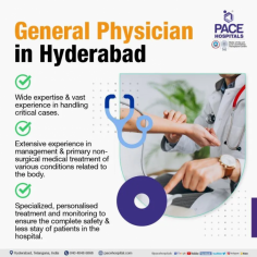 PACE Hospitals is a multi-super speciality hospital in Hyderabad, Telangana, India, with a focus on tertiary care services in the field of General Medicine. The hospital has a team of highly skilled and experienced general medicine doctors who are well-versed in managing all forms of diseases and enhancing patients' quality of life.