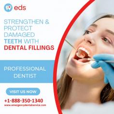 Dental Fillings | Emergency Dental Service

Strengthen and protect your damaged teeth with our top-quality dental fillings! Our experienced team will restore your smile, ensuring long-lasting results and improved oral health. Schedule an appointment at 1-888-350-1340.