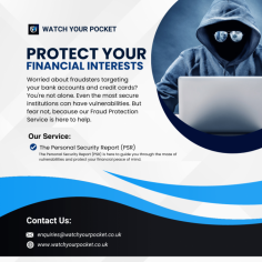 In an age where convenience and technology reign supreme, so does the risk of credit card fraud. Don't leave your hard-earned money and financial security to chance. With "Watch Your Pocket," you have a dedicated ally in the fight against credit card fraud and financial threats. 
https://www.watchyourpocket.co.uk/types-of-fraud/credit-card-fraud/