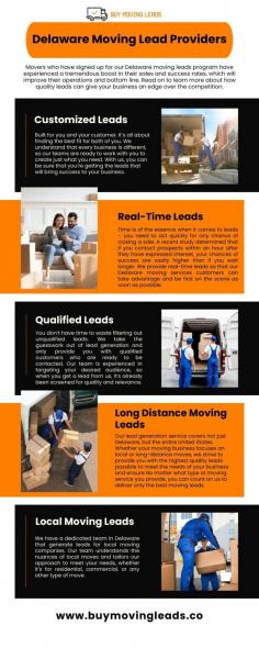 Are you looking for a Delaware moving lead providers, look no further than Buy Moving Leads. Our state-of-the-art lead generation techniques cover all facets of the residential and commercial relocation industry, ensuring top-quality moving leads not only in Delaware but across the United States as well.