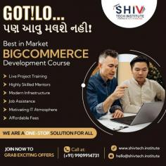 Enroll today with Shiv Tech Institute's Big Commerce coaching classes in Ahmedabad and unleash your true potential. We provide the best BigCommerce course in Ahmedabad, and with our industry leaders, we can make you experience the best learning journey like never before. The following key considerations set us apart:

