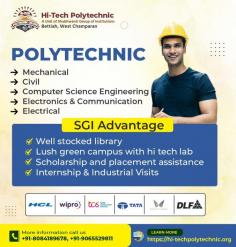 Hi-Tech Polytechnic College is a renowned institution for technical education in Bettiah, Bihar. We offer a wide range of Polytechnic programs with modern facilities. call us-9065529811
