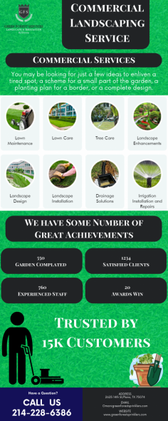 Infographic:- The Benefits of Commercial Landscaping Service

Green Forest Sprinklers offers commercial landscaping services like residential landscape services in Texas. Most companies and industrial plants want to improve the aesthetic appearance of their properties. At the same time, investing in landscaping also helps develop an eco-friendly image.


Know more: https://greenforestsprinklers.com/commercial-landscaping-service/
