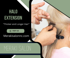  Special Events And Temporary Use Hair Extension

Our experts revolutionized the hair add-on industry with Halo Extensions', which is self-applied and damage-free. We offer hundreds of styles, lengths, colors, and blends to create gorgeous transformations you will love. Send us an email at infomerakisalonnc@gmail.com for more details.