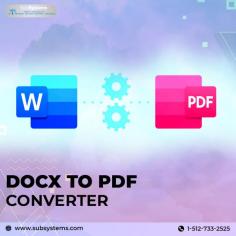 It is truly simple to use DOCX to PDF Converter to convert DOCX. This tool is very user-friendly, no need to have technical knowledge. Just need to upload the DOPCX file you need to convert to PDF from your computer, by means of ADD file(s) or by dragging the documents and follow the required steps to convert it. It is very good for everyday business use.  visit us at https://www.subsystems.com