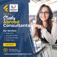 Nascent Immigration is a Team of Professionals who kept your personal and professional needs into consideration before recommending a visa for you. They are there to study your profile thoroughly and counsel you as per your future aspirations. Those Students who are planning to study abroad we assure that once you meet our consulting professionals all your doubts and queries will be answered and you’ll just want to be proactive enough to complete the process at the earliest.