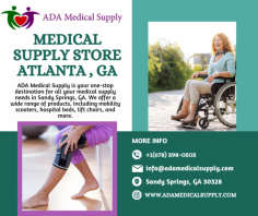 In Sandy Springs, Georgia, ADA Medical Supply is the one-stop shop for all of your medical supply need. Mobility scooters, hospital beds, lift chairs, medical supply shops in Atlanta, buy medical supplies, foldable mobility scooters, hospital beds for rent, medical bed rentals, lift chair repairs, disability scooters for sale, medical supply rentals in Atlanta, medical equipment for rent, and many other products are among the many things we have to offer.