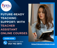 Looking to become a certified teacher assistant? Enroll in our comprehensive online courses at UK Open College and gain the skills and knowledge you need to excel in the classroom. Enhance your teaching abilities, support students effectively, and open new career opportunities with our flexible and accredited programs. Join thousands of successful graduates today!