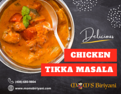 Order delicious chicken tikka masala online and enjoy the perfect blend of flavors. Satisfy your cravings with our mouthwatering chicken tikka masala dish, available for delivery. Try it today!