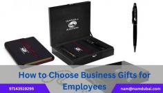 Selecting the perfect business gifts is a thoughtful process that goes beyond the mere exchange of presents. It’s an opportunity to strengthen relationships, boost morale, and show appreciation for hard work. This guide will walk you through the essential steps of choosing the right gifts that resonate with your employees.  email us at nam@namdubai.com or contact us at 97143519295 