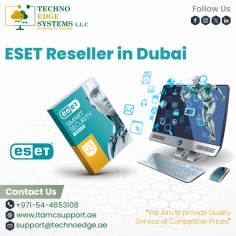 Techno Edge Systems LLC is the strongest supplier of ESET Reseller in Dubai. We offer Antivirus Solutions and Security Software Solutions suits to your business. For More Info Contact us: +971-54-4653108   Visit us: https://www.itamcsupport.ae/