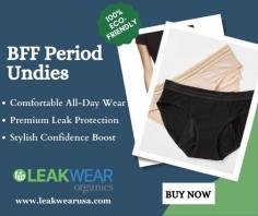 Discover ultimate comfort with LeakWear Organics Incontinence Panty! Crafted for all-day wear, these premium panties deliver stylish confidence while providing superior leakage protection. Made from ultra-soft bamboo fabric with anti-microbial properties. The thin waterproof layer ensures complete leakproof coverage, while an extra absorbent core boosts confidence where you need it most. Reusable and eco-friendly, these panties are perfect for active lifestyles.

Order today at https://bit.ly/43vqdud.