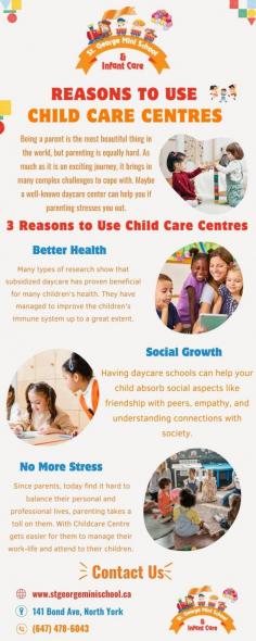 St. George Mini School Daycare provides a safe, nurturing, and stimulating environment for your child. Our qualified and experienced staff offers a variety of activities to foster your child’s physical, social, emotional, and cognitive development. Whether playing, learning, or exploring, your child will have a fun and enriching experience at Daycare. For additional information about Preschool North York, please call (647) 478-6114.

Website: https://stgeorgeminischool.ca/pre-program
