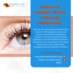 Discover top-notch eye care at Phoenix Eye Surgeons. With expertise in various eye surgeries, they provide comprehensive solutions,