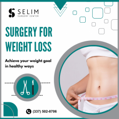 Transformative Weight Loss Solution

Medical procedure for weight loss, typically involving stomach size reduction or bypass to limit food intake. We provide comprehensive surgery, utilizing advanced procedures for lasting results. For more information, call us at (337) 502-8706.