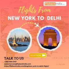 Find cheap flights from New York to Delhi on FlybackIndia. The flight from New York to Delhi takes 14 to 15 hours. The flight distance from New York to Delhi is 11752 km.	