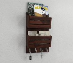 Buy Sarah Wall Shelf With Key Holder (Walnut Finish) Online at 24% OFF from Wooden Street. Explore our wide range of Wall Shelves Online in India at best prices.