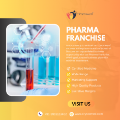 Embark on a journey of success with our Pharma Franchise Business Opportunity. Seize the chance to make a meaningful impact in the healthcare sector while reaping the rewards of a lucrative business. Don't miss out on this opportunity to join a dynamic industry and contribute to the well-being of communities. Contact us today to start your journey toward a prosperous future!

https://www.crystomed.com/best-pcd-pharma-franchise/
