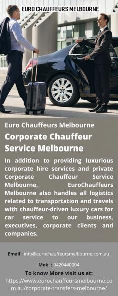 Corporate Chauffeur Service Melbourne
In addition to providing luxurious corporate hire services and private Corporate Chauffeur Service Melbourne, EuroChauffeurs Melbourne also handles all logistics related to transportation and travels with chauffeur-driven luxury cars for car service to our business, executives, corporate clients and companies.
For more details visit us at: https://www.eurochauffeursmelbourne.com.au/corporate-transfers-melbourne/