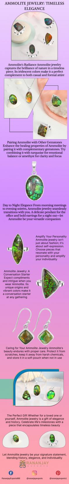 Ammolite's Radiance Ammolite jewelry captures the brilliance of nature in a timeless piece. Its iridescent colors make it a perfect complement to both casual and formal attire.
Pairing Ammolite with Other Gemstones Enhance the healing properties of Ammolite by pairing it with complementary gemstones. Try combining it with turquoise for emotional balance or amethyst for clarity and focus.