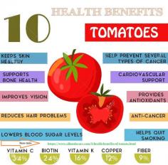 Know more - https://www.allmedscare.com/9-health-benefits-of-tomato.html