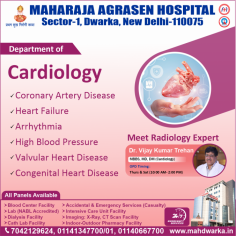 Maharaja Agrasen Hospital, which specializes in the diagnosis and treatment of heart and lung diseases, is one of the best heart hospitals in Dwarka, Delhi, India. Data show that heart disease is the world's top cause of death. As a result, they treat every heart-related condition. It includes coronary artery disease, high blood pressure, heart muscle problems, heart rhythm problems, and heart valve disease. Maharaja Agrasen Hospital, located in Dwarka, Delhi, is the best cardiac hospital in Dwarka. Its medical staff specializes in treating and diagnosing heart and lung disorders.