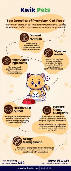 There are several advantages to feeding your cat premium food, such as better ingredients, better nutrition, healthier digestive tracts, and enhanced general health. Selecting these foods puts the health and lifespan of your cat first.